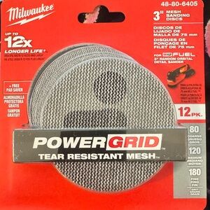 Milwaukee PowerGrid 3" Mesh Sanding Discs - 12 Pack